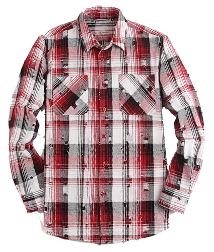 Alex Vando Mens Button Down Shirts Regular Fit Long Sleeve Casual Plaid Flannel Shirt