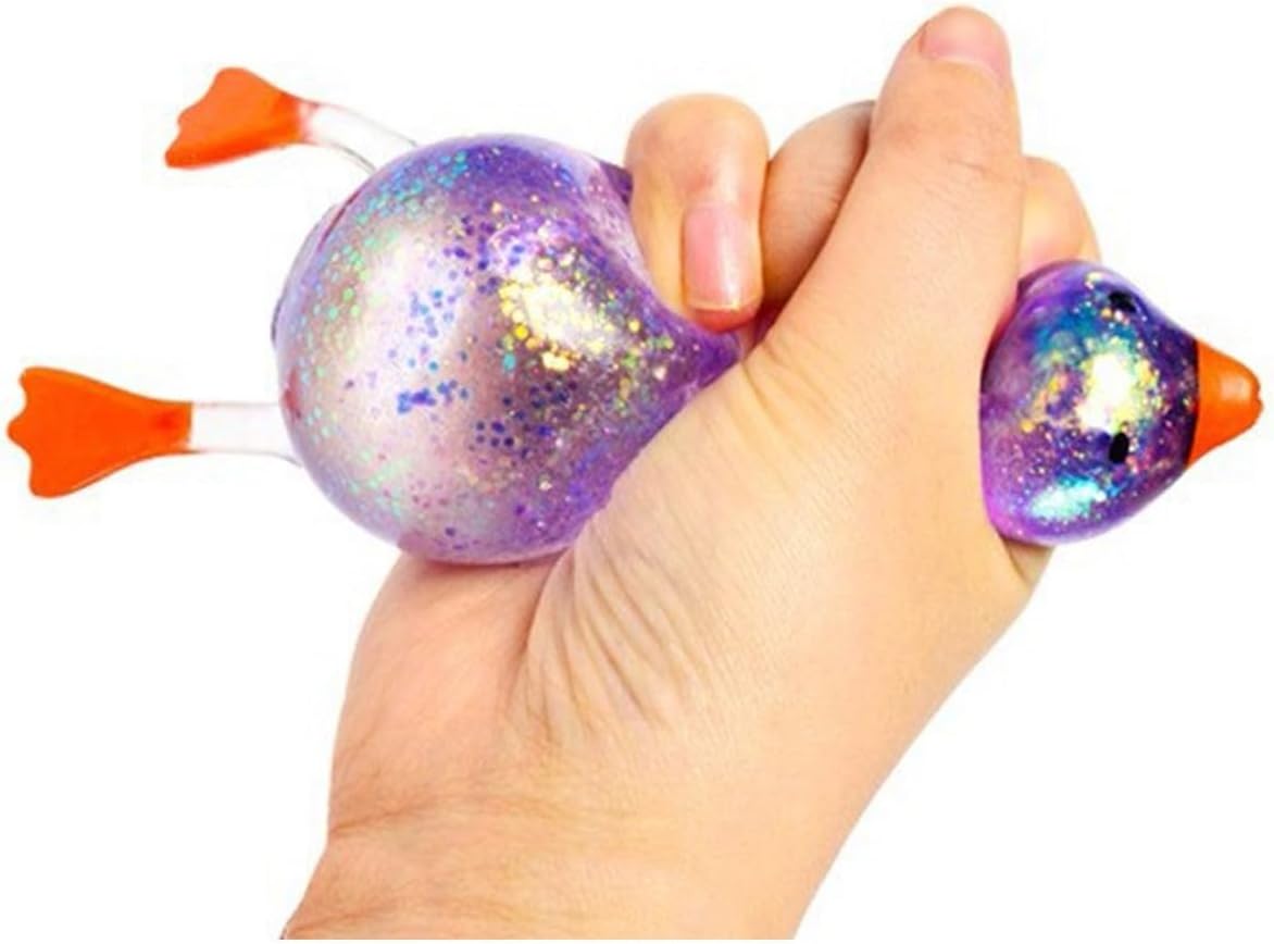 Cute Duck Squishy Sugar Stress Ball, Soft Duck Stress Relief Sugar Ball Squishy Ultra Squishy and Moldable Slow Rise Relaxing Sensory Fidget Stress for Anxiety Relief Pink (Purple)