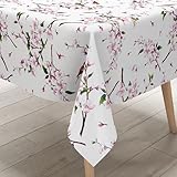 Nappe en toile cirée lavable et facile d'entretien en PVC avec tissu non tissé au dos – celui-ci est antidérapant et protège la surface de la table. Convient pour une utilisation en intérieur et en extérieur.
