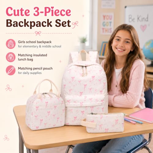Image of Girls Backpack for Kids Elementary Bookbag Girly School bag Children Laptop Bag