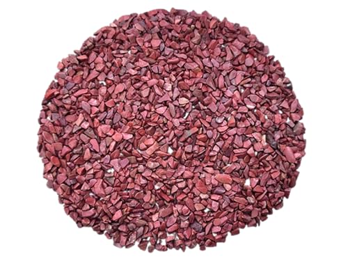 Red Jasper Chips – Natural Mini Red Jasper Stones, Crushed Undrilled Red Jasper, Semi-Tumbled Genuine Red Jasper (1/4 lb)