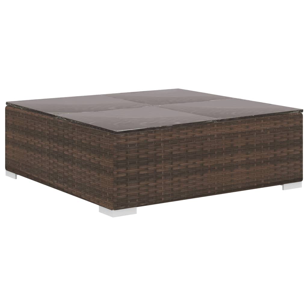 vidaXL Set Divani da Giardino 4 pz con Cuscini in Polyrattan Marrone