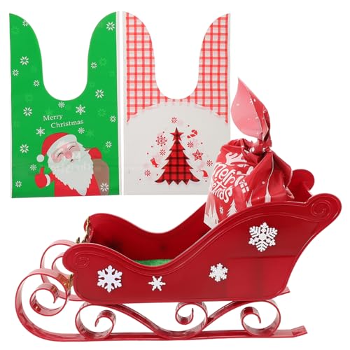 GOOHOCHY Xmas Sleigh Ornament Bell Christmas Ornaments Sleigh Photo Prop Desktop Model