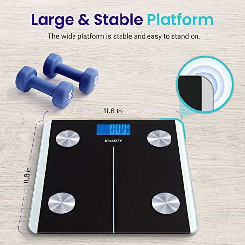 Etekcity Rechargeable Smart Scale for Body Weight, Bluetooth, 400 lb - image 7