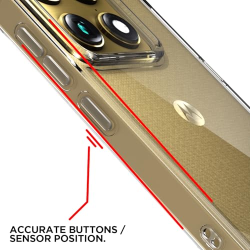 Image of Amazon Basics Back Cover for Motorola Moto Signature 5G PC + TPU Clear Transparent Raised Edges Shockproof Protective Phone Bumper Case (Transparent)