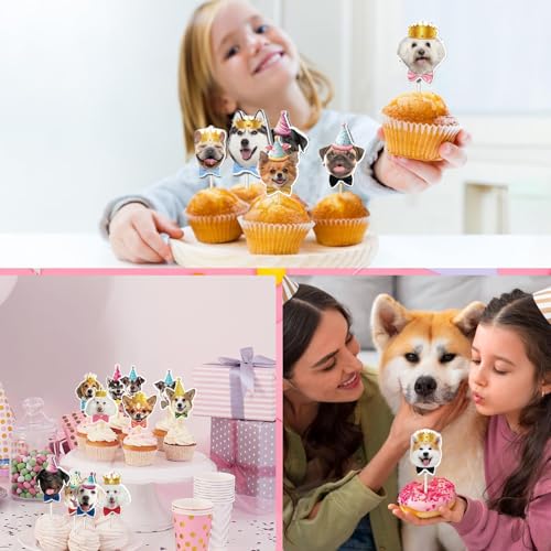 17 Stück Tortendeko und Happy Birthday Girlande, Dog Theme Torten Deko, Topp Die Torte für Mädchen Junge Haustier Party Deko