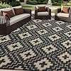 SAND MINE Waterproof Outdoor Rug 6×9 ft, Reversible Plastic Straw Area Rug, Large Floor Mat for Patio, Backyard, Deck, RV, Camping, Picnic, Beach, Balcony & Porch – Black & Beige