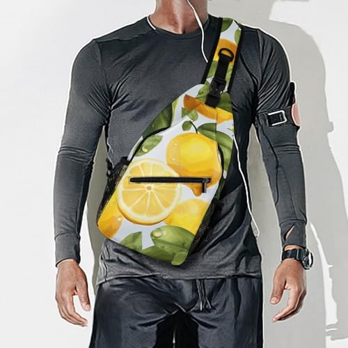 Bolso bandolera amarillo para hombro y pecho miniatura 7