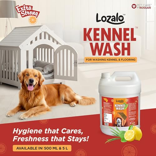 Image of Lozalo Kennel Wash Liquid 5 Litre for Washing Dog Kennel & Flooring, Pet Shops, Veterinary Clinics & Grooming Salons (Red)