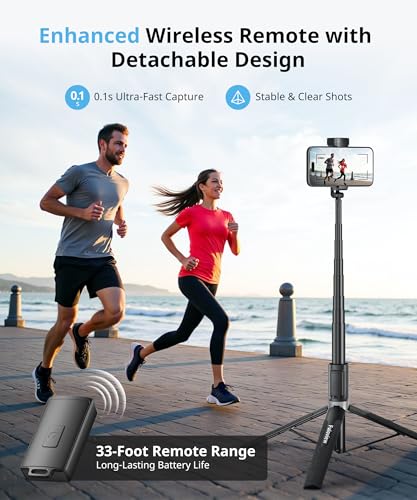 Fuloview 72'' Selfie Stick Tripod,Tripod for iPhone Wireless Remote for Selfies,Group Photograph,Video Recording. Phone Stand Compatible with iPhone Android Phone,Camera - image 3
