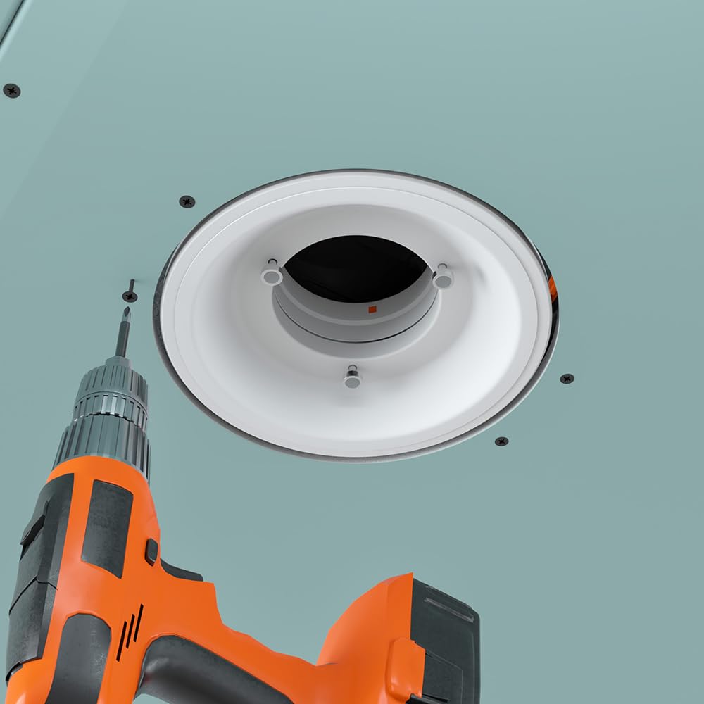KVADRO-100 - Salida de ventilación cuadrada sin marco - Válvula de disco de 100 mm con imán - Difusor pintable 4"