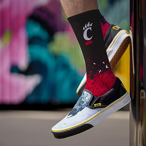 For-Bare-Feet-NCAA-CINCINNATI-BEARCATS-Spray-Zone-Crew-Sock-Team-Color-Large