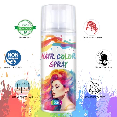Spray temporal para cabello uso único, color azul miniatura 7