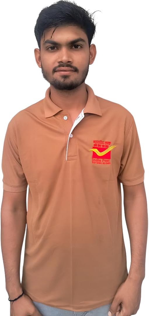 genericIndia Post T-Shirt with Embroidery Logo | Post Office T-Shirt with Logo | for officel Use Also