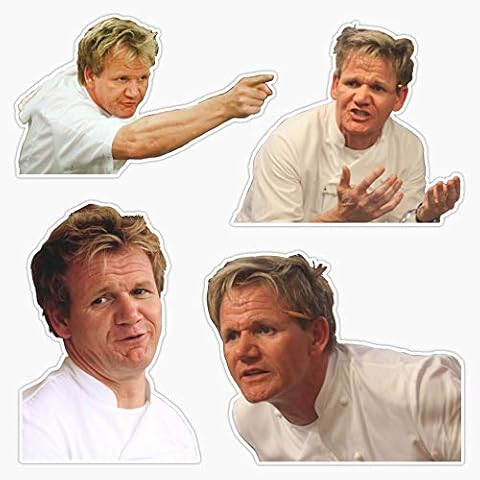 TCT Trading Angry Gordon Ramsay Meme Pack Vinyl Stickers Waterproof Decal Car, Laptop, Bumper Stickers 5" Cover