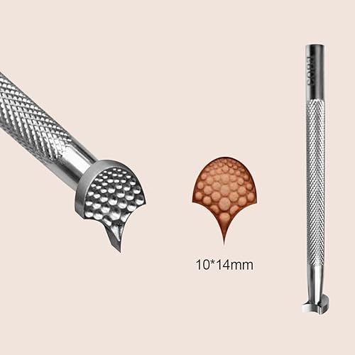 Miniatura 5 de Herramientas de estampado de cuero para manualidades de cuero, herramienta de sello de cuero con patrón de escamas de dragón con acero inoxidable 304