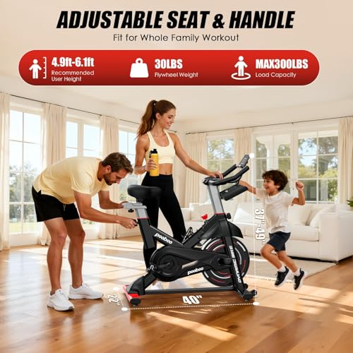 Image of Exercise Bike,Stationary Bike for Home,Magnetic Indoor App Cycling Bike | Low Noise Workout Bike with Exclusive App,Tablet Mount and Fitness Courses for Weight Loss,Adjustable,350lbs Weight Capacity