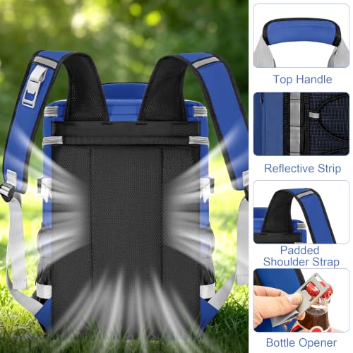 Image of Cooler Backpack Insulated Cooler Bag for Men & Women | 40 Cans Insulated Picnic Backpack with 2 Leak Proof Compartments for Picnic, BBQ Camping, Beach, Hiking, Blue
