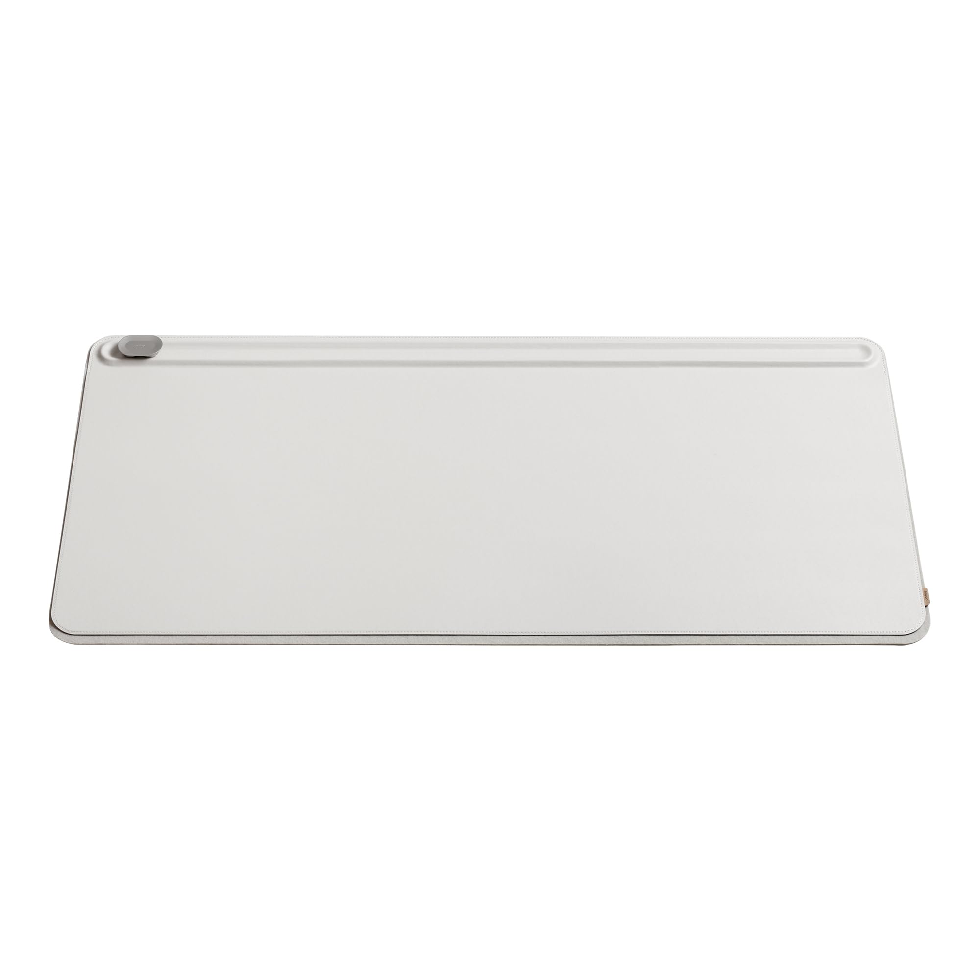 OrbitkeyDesk Mat | Made from Premium Vegan Leather and Recycled PET Felt | Document Hideaway | Magnetic Cable Holder (Stone, Large)