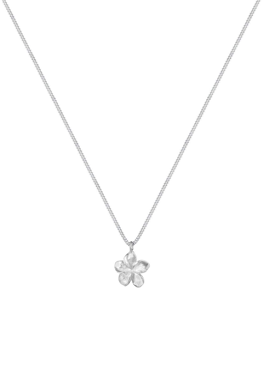 Elli Damen Halskette mit Frangipani Blüten Anhänger in 925 Sterling Silber 45 cm lang