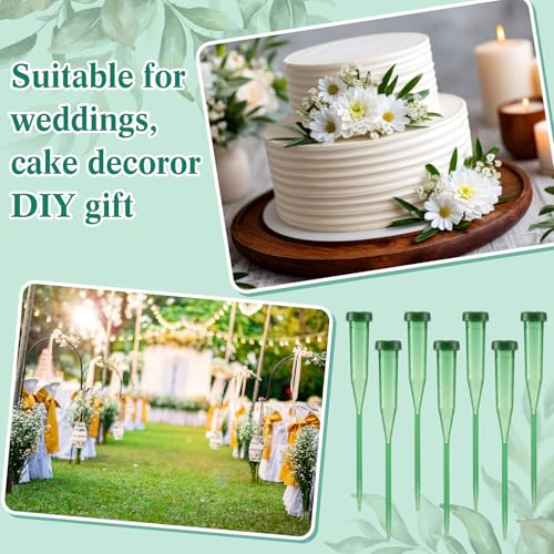 Image of Tessco for you 90 Pcs Floral Water Tubes 6 Inch Green Floral Tubes Plastic Flower Supplies for Fresh Flowers with Rubber Cap for Flower Stem Arrangements Florist Supplies
