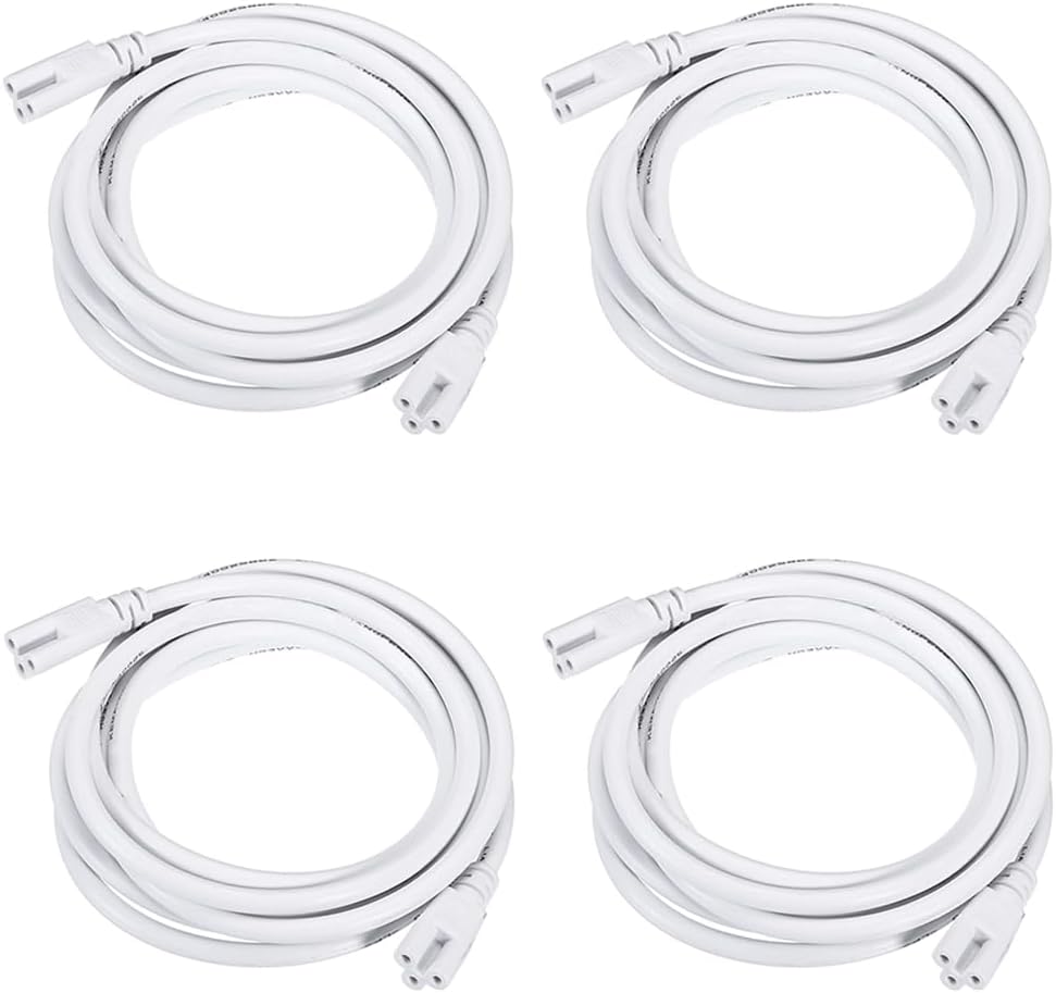 T5 T8 LED Double End 3Pin Lamp Connecting Wire Ceiling Lights Daylight LED Integrated Tube Cable Linkable Cords for LED Tube Lamp Holder Socket Fittings with Cables White Color (4)
