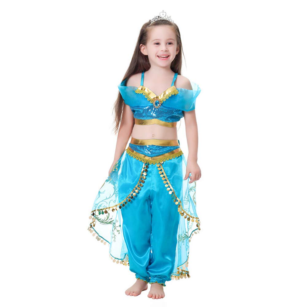 Girls Elsa Snow Queen Costume - Princess Dress With Sequins For Halloween, Birthday Party & Cosplay - View #3