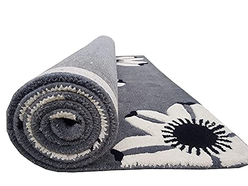 Image of Mordern Design Handmade Tufted Carpet Pure Woollen Export Quality Carpet for Living Room, Bedroom Hall [ Size 8 x 8 Square, Color Multi B5 ]