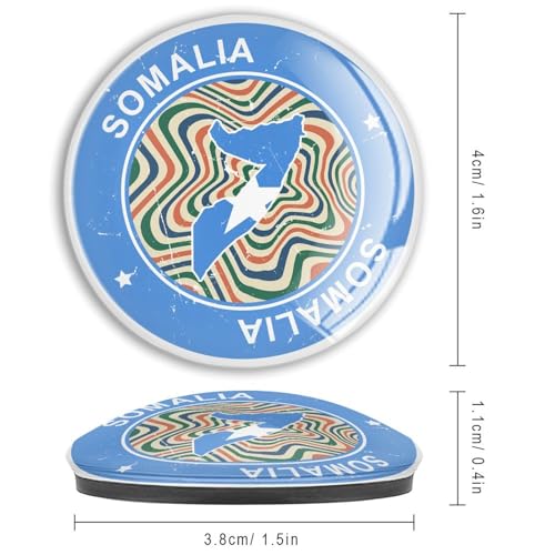 Aimants en verre Somalie lot de 4 pour frigo et tableau de bureau stylé - 4