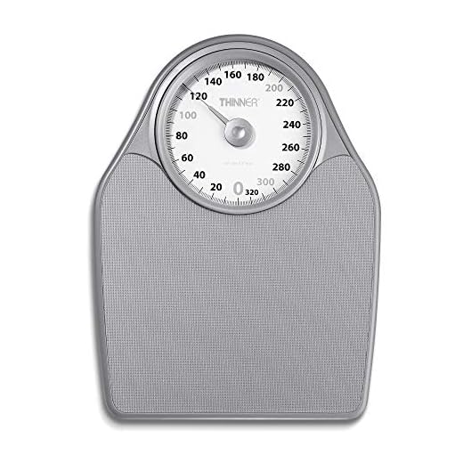 WW Scales by Conair Thinner Extra-Large Dial Precision Bathroom Scale, Analog, All Silver