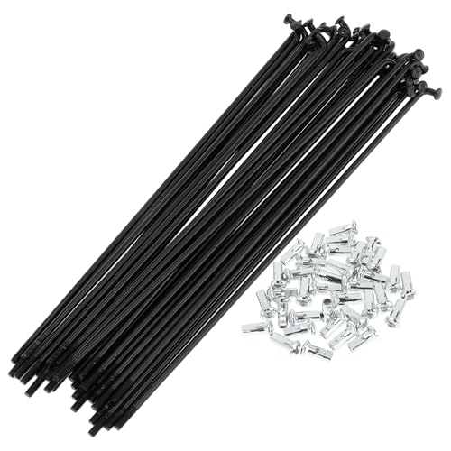 RATCHROLL 1 Set Universal Bicycle Spokes 12G 181mm Length Bike Wheel Spokes Nipple Black Carbon Steel