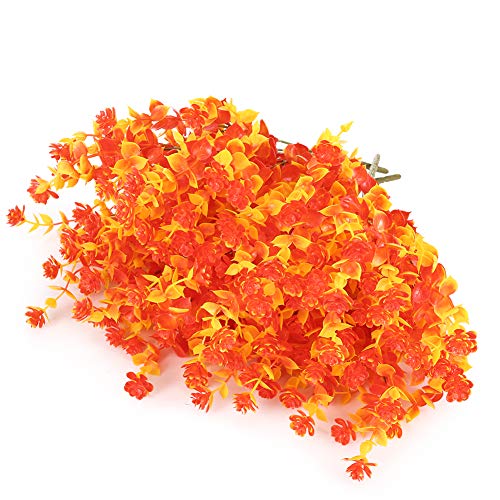 ArtBloom 6 Bundles Artificial Fall Flowers No Fade Faux Autumn Plants, Fake Indoor Outdoor Greenery for Thanksgiving Christmas Wedding Party Home Garden Fireplace Décor (Gold Yellow)