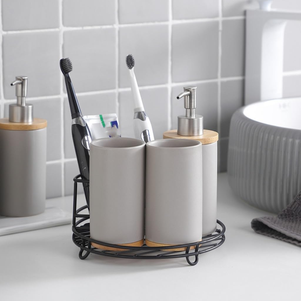 Juego de baño de cerámica con Forma de Pareja, Cepillo for gárgaras, Taza, Estante for Lavar, artículos de decoración