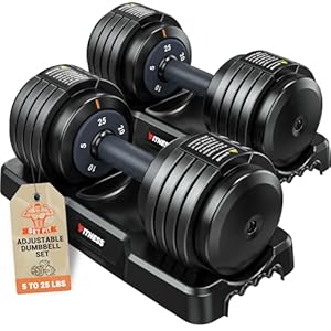 Adjustable Dumbbells Set of 2, 1-Sec Adjustable Weights Dumbbells Set, 5 in 1 Free Dumbbell with Anti-Slip Texture Handle, Weight Set For Home Gym Suit both Men and Women