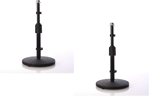 2 Pack LyxPro DKS-1 Desktop Microphone Stand, Adjustable Height, Weighted Base, 38" - 58" adaptor