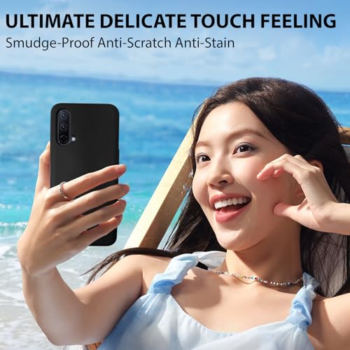 Image of LIRAMARK Liquid Silicone Soft Back Cover Case for OnePlus Nord CE (Black)
