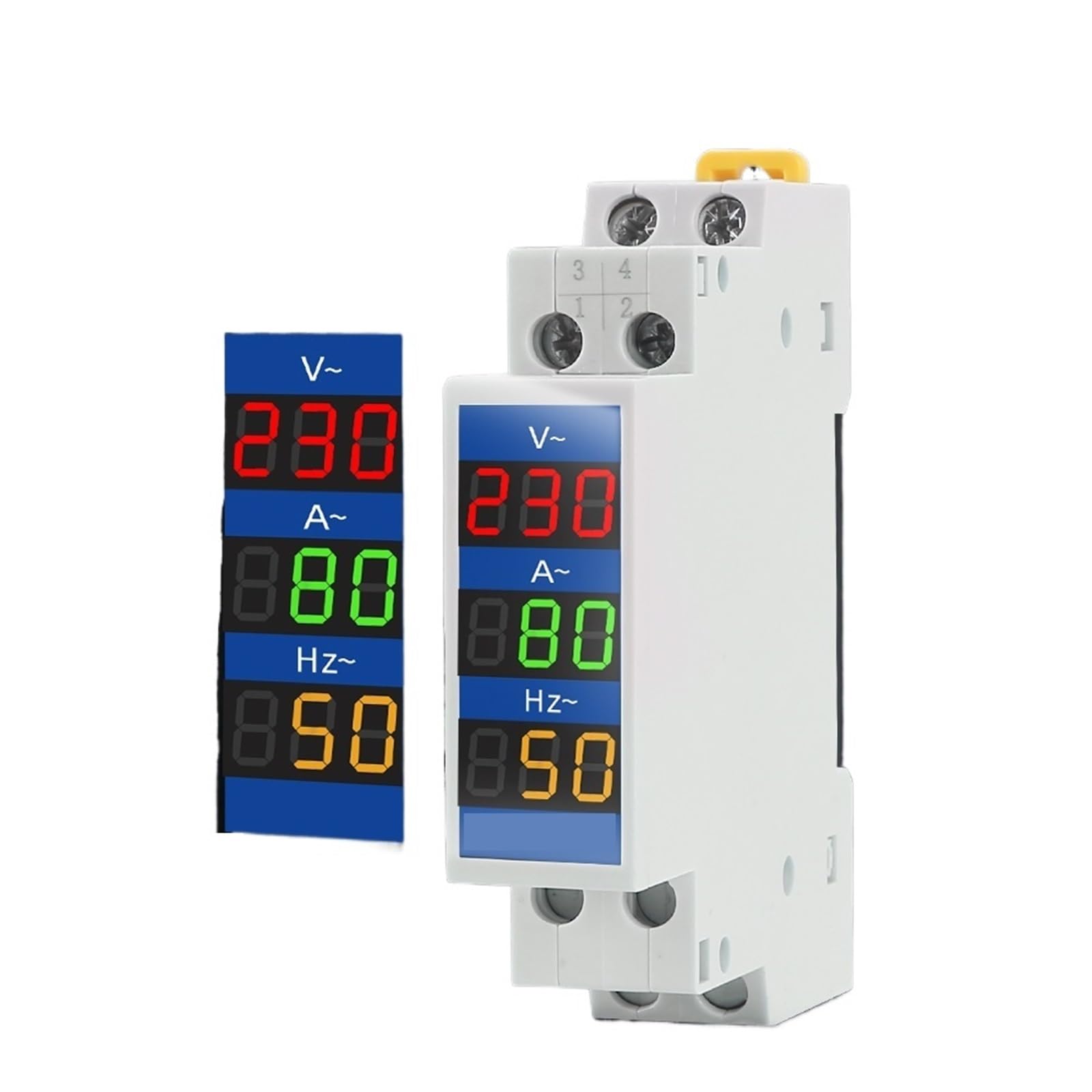 Medidor de corriente de voltaje de 18mm, carril Din, HZ, CA 80-500V, 220V, 380V, 100A, voltímetro Modular, amperímetro, indicador LED, probador de voltios Digital, 1 Uds.(VAHz)