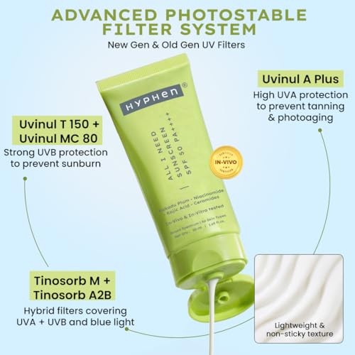 Image of Hyphen Sun & Pigmentation Protection Combo | Dual Phase De-pigmentation Serum with 4% TXA | Corrects & prevents pigmentation | In-Vivo Tested SPF 50 PA++++ with New Gen UV Filters | Lightweight & Non-Sticky