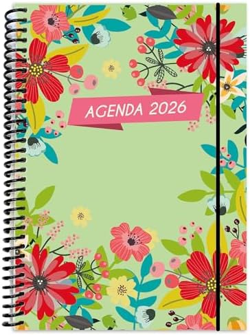 Agenda 2026 A5 Un Día Por Página 320 Hojas Con Calendario Mensual...