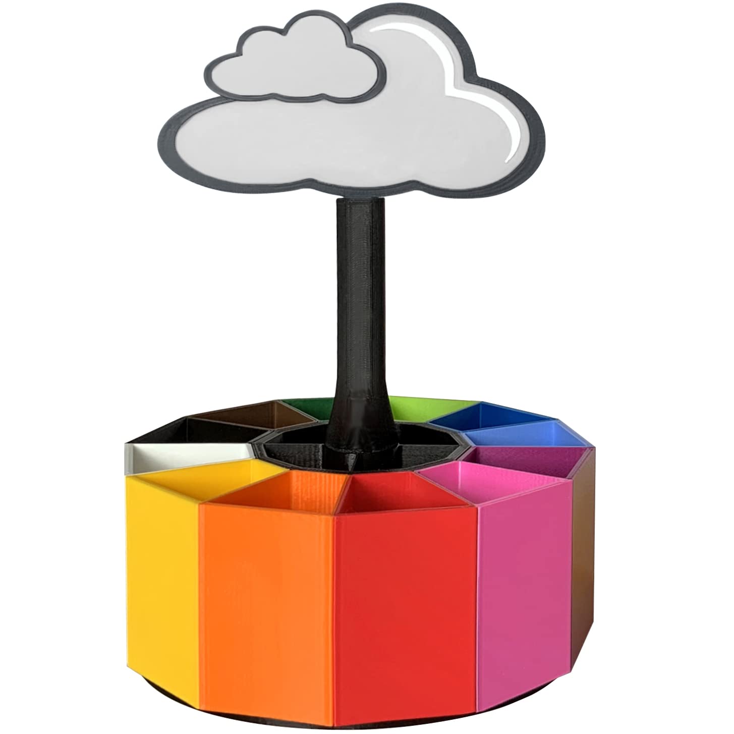 Obrotowy organizer na kredki, organizer na biurko, dla dzieci, ECO, pojemnik na długopisy, 360 stopni, rozmiar XL (Grey Cloud)