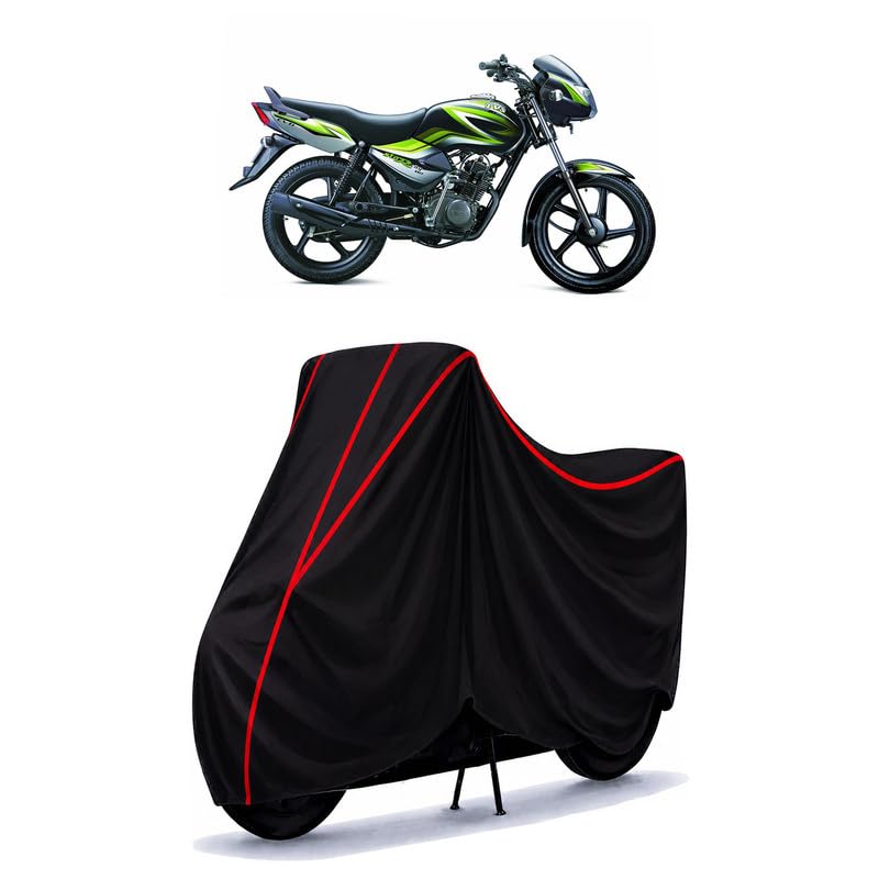 Image of Tvs Star City 110 Water Resistant Bike Cover for All Motorcycles & Rain | Heavy Duty Taffeta Fabric | UV Protection, Dustproof, Scratchproof | All Weather Two Wheeler Body Cover with Elastic Bottom