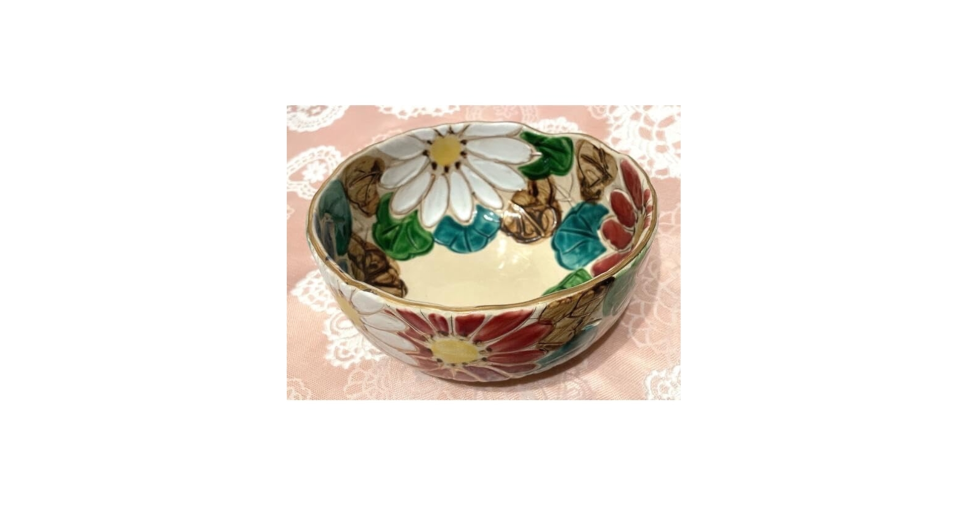 Amazon.co.jp: 京焼 清水焼 雲楽窯 菓子鉢 透かし 仁清菊彫 菓子