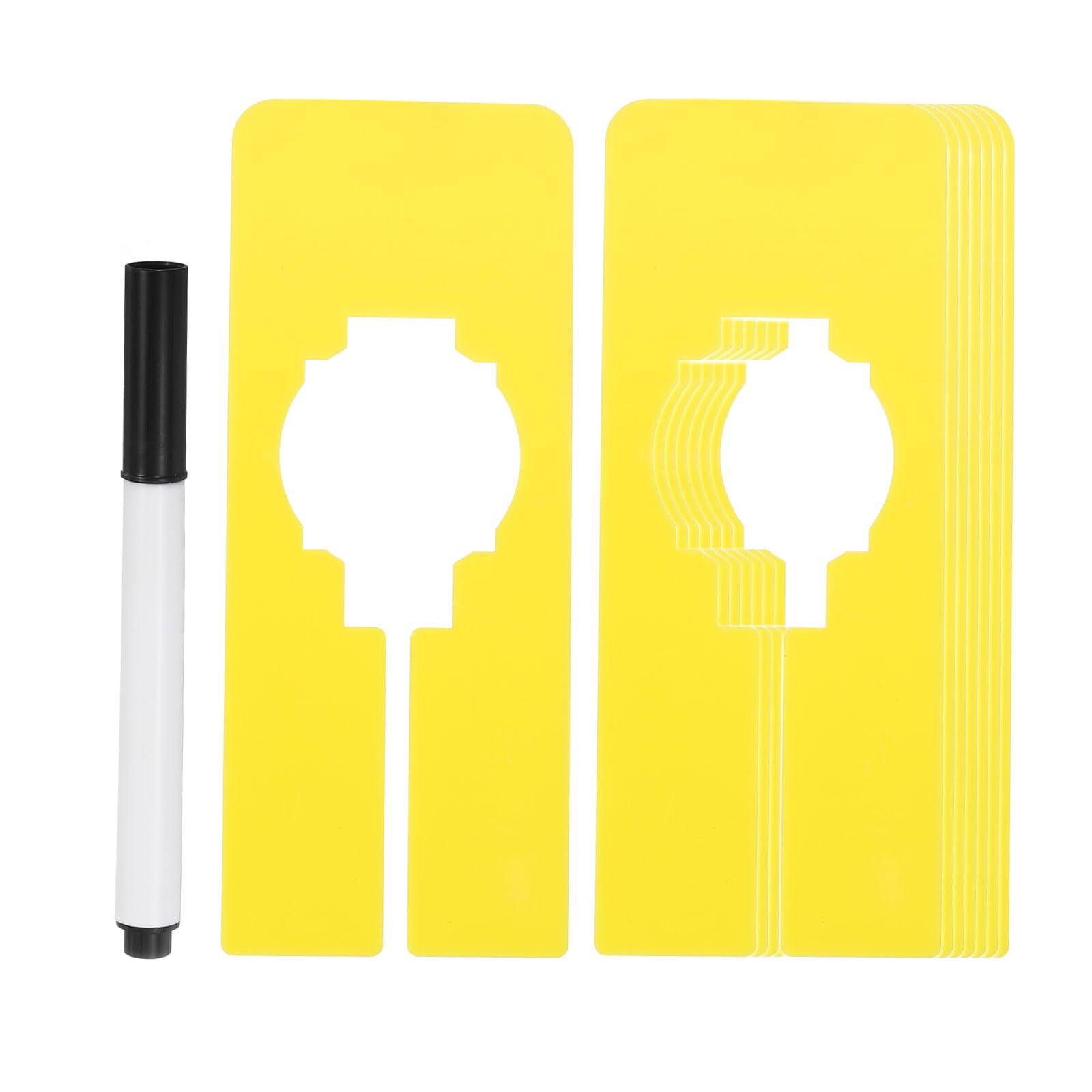 PATIKIL Separadores de Ropa para Colgar, Paquete de 8 Separadores Rectangulares para Perchas de Ropa Etiquetas en Blanco para Clasificar con Bolígrafo, Amarillo