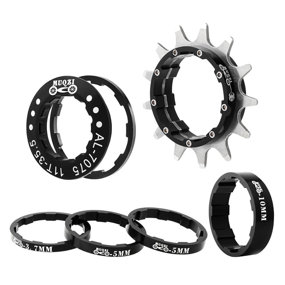 KTKEET MTB Single Speed Cassette Cog Bicycle Freewheel Sprocket 12/13/14/15/16/17/18/19/20/21/22T Single Speed Fixie Cassette+Spacers for 7-10S HG