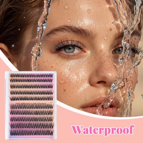 Image of MAYCREATE Self Adhesive Eyelashes Black Natural Wispy Lash Clusters 120Pcs