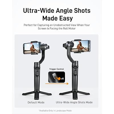hohem iSteady Mobile Plus Gimbal Stabilizer for Smartphone, 3-Axis Phone Gimbal for Android and iPhone 15,14,13,12 PRO, Stabilizer for Video Recording with Ultra-Wide-Angle Mode, 600 Inception