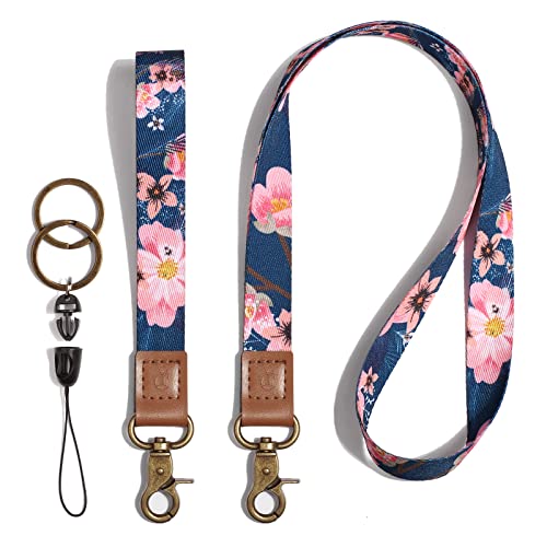 with ID Holder Key Chain Wrist Strap Badge Mobile Phones Wallets Car Key Lanyards Durable Premium Quality Wristlet Strap Neck Cool Lanyard (2 Pack)