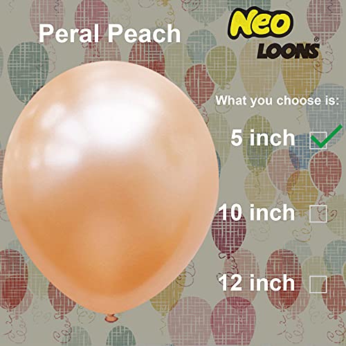 Image of 100 pcs 5 inch Pearl Peach Premium Latex Balloons Great for Kids, Adult Birthdays, Weddings, Receptions, Baby Showers, Water Fights, or Any Celebration