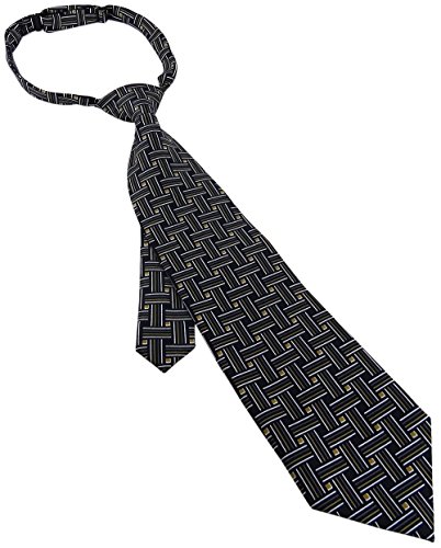 TigerTie vorgebundene Kinderkrawatte in schwarz anthrazit silber gold