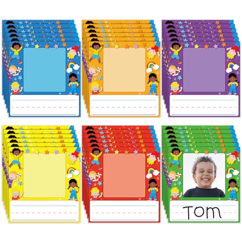 Feifeiya 36 Pcs Kids Photo Nameplates for Desk Kids Name Tags Labels...